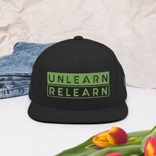 Load image into Gallery viewer, Classic Logo + UR Side Green Embroidered Snapback
