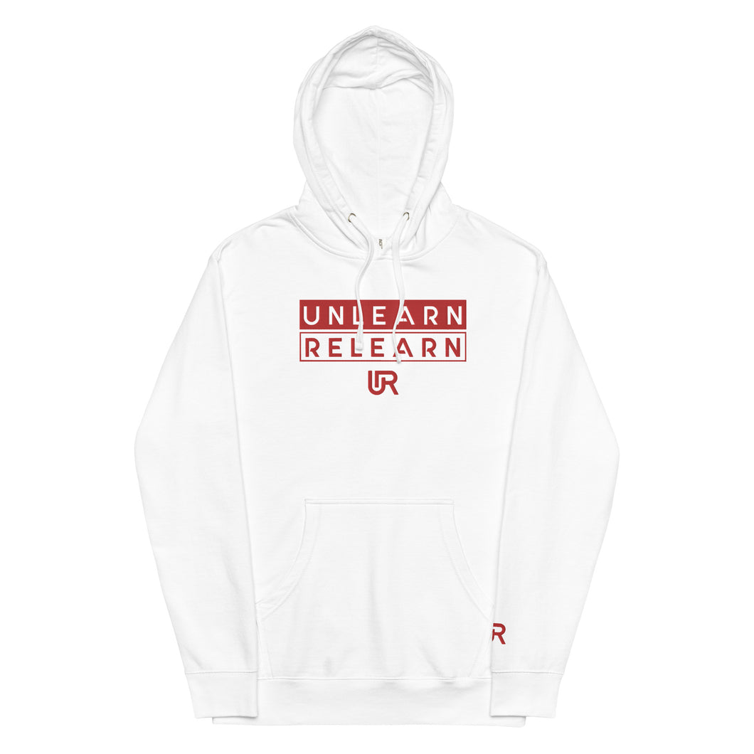 Embroidered Red Edition Wrist Emblem White Comfort Hoodie